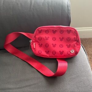 Lululemon pink Mickey Mouse Crossbody Bag